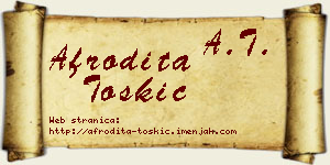 Afrodita Toskić vizit kartica